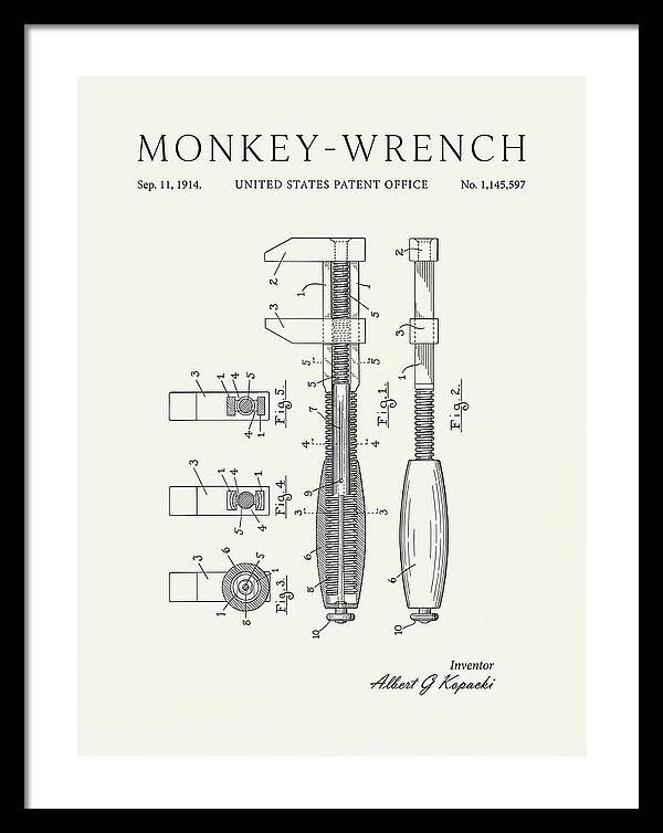 Monkey Wrench Minimalist Patent Us1145597a