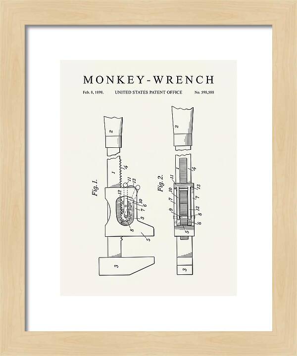 Monkey Wrench Minimalist Patent Us598588a