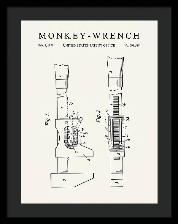 Monkey Wrench Minimalist Patent Us598588a