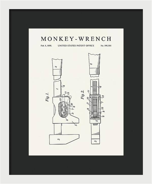 Monkey Wrench Minimalist Patent Us598588a