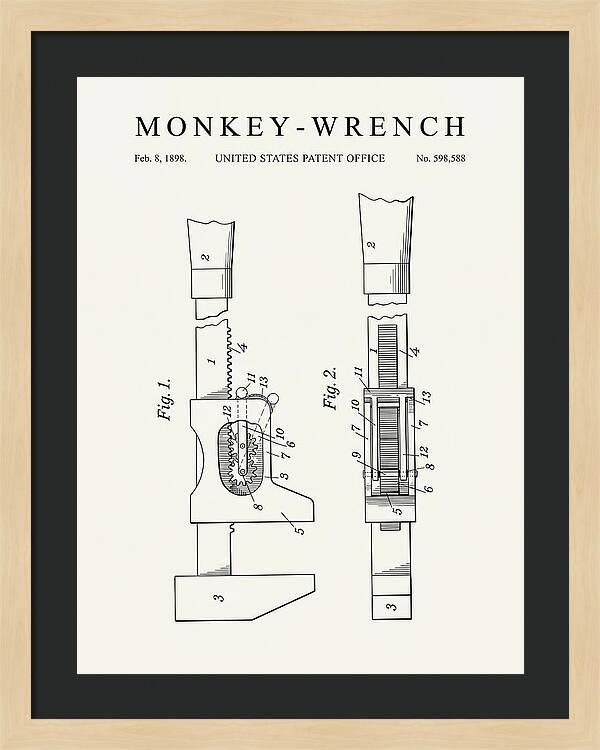 Monkey Wrench Minimalist Patent Us598588a