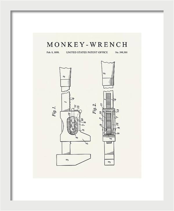 Monkey Wrench Minimalist Patent Us598588a
