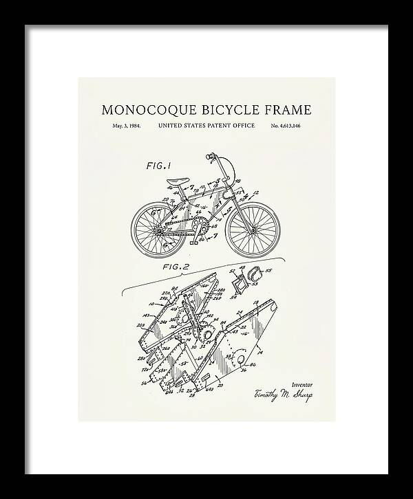 Monocoque Bicycle Frame Minimalist Patent Us4613146a