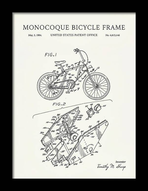 Monocoque Bicycle Frame Minimalist Patent Us4613146a