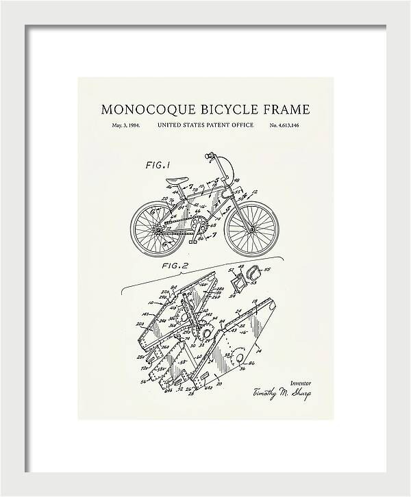 Monocoque Bicycle Frame Minimalist Patent Us4613146a