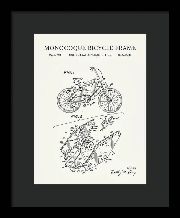Monocoque Bicycle Frame Minimalist Patent Us4613146a