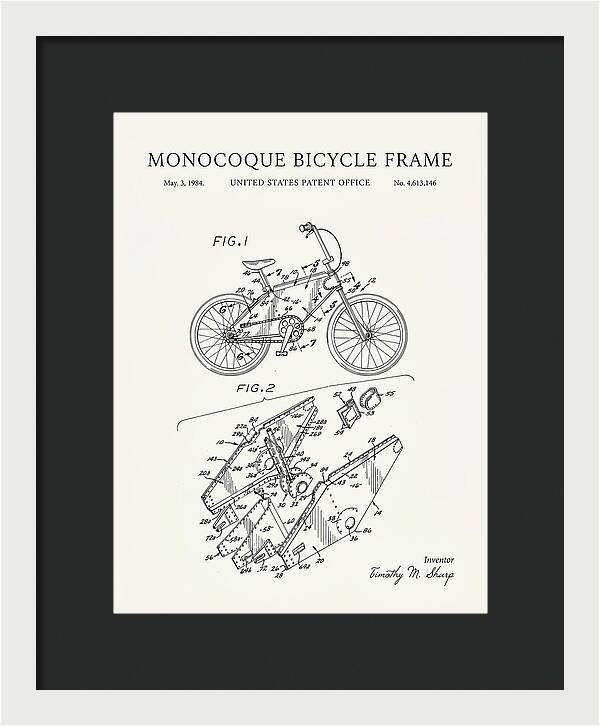 Monocoque Bicycle Frame Minimalist Patent Us4613146a