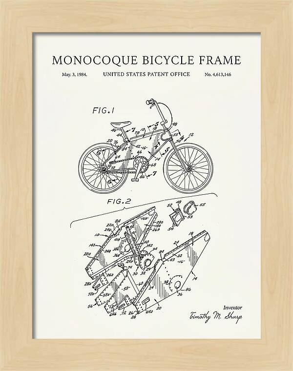 Monocoque Bicycle Frame Minimalist Patent Us4613146a