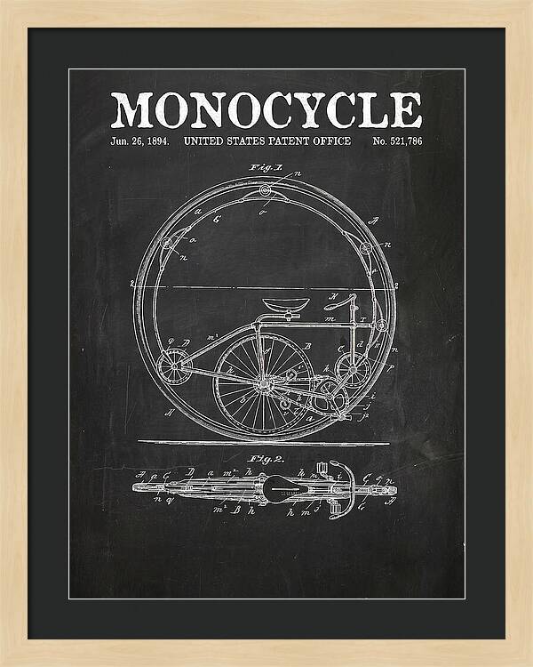 Monocycle Chalkboard Patent Us521786a