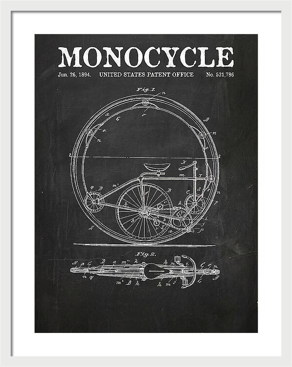 Monocycle Chalkboard Patent Us521786a