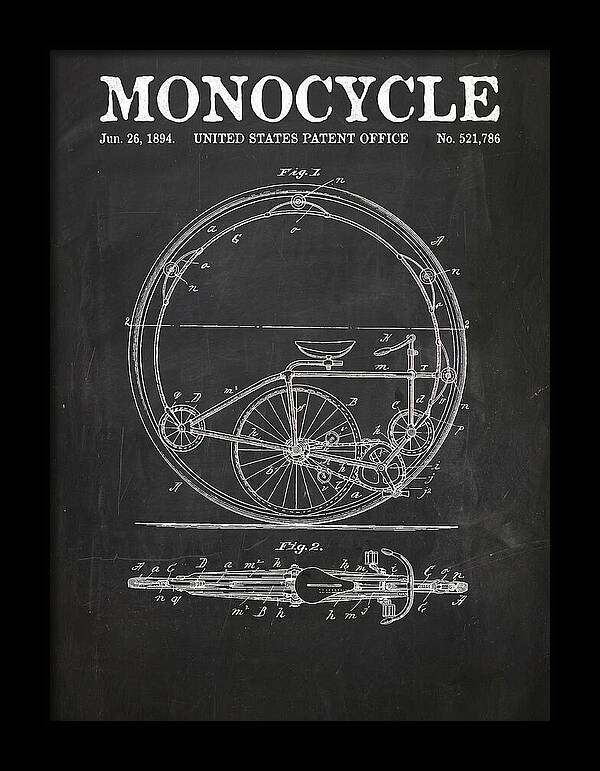 Monocycle Chalkboard Patent Us521786a