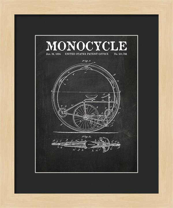 Monocycle Chalkboard Patent Us521786a