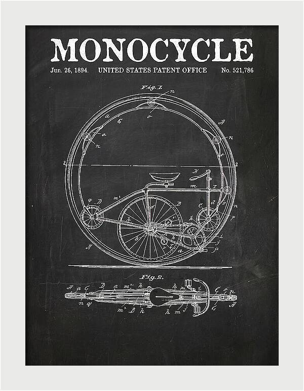Monocycle Chalkboard Patent Us521786a