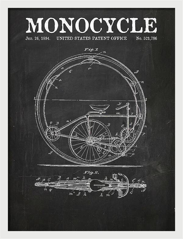 Monocycle Chalkboard Patent Us521786a
