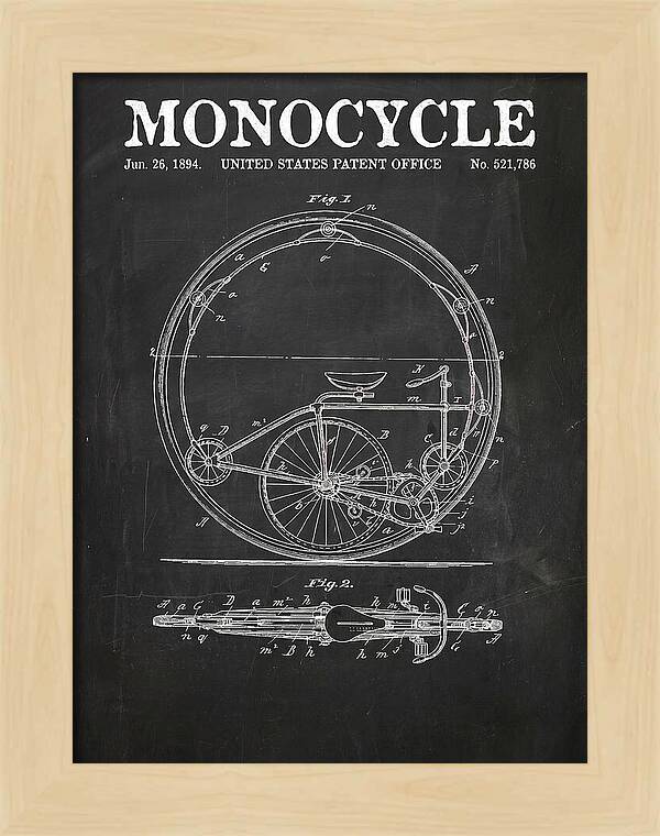 Monocycle Chalkboard Patent Us521786a