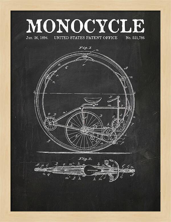 Monocycle Chalkboard Patent Us521786a
