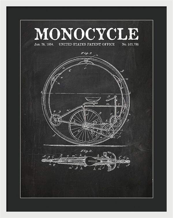 Monocycle Chalkboard Patent Us521786a