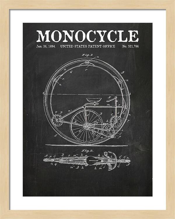 Monocycle Chalkboard Patent Us521786a