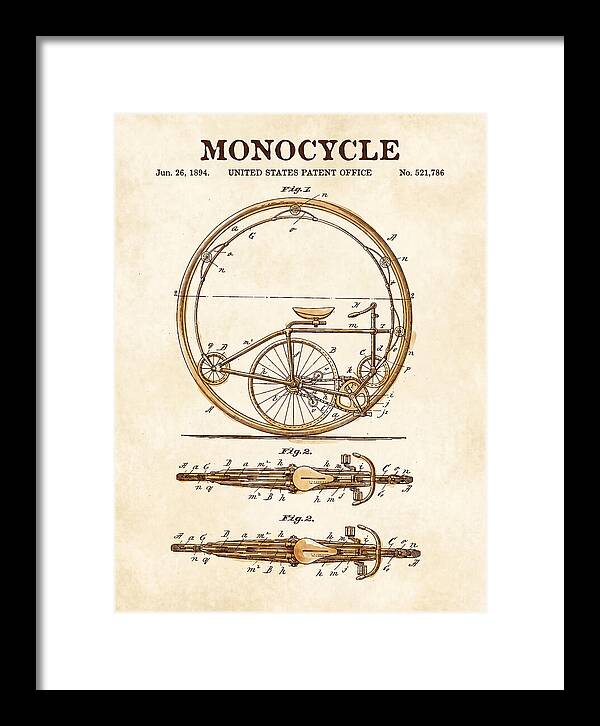 Monocycle Watercolor Patent Us521786a