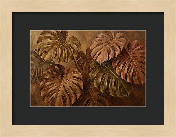 Monstera Leaves In Warm Tones