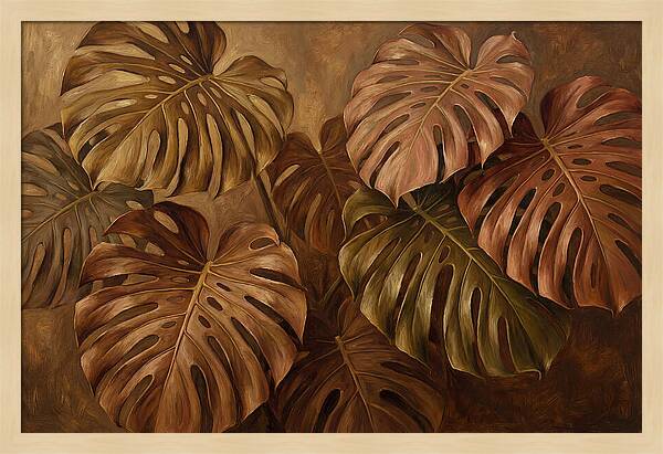 Monstera Leaves In Warm Tones