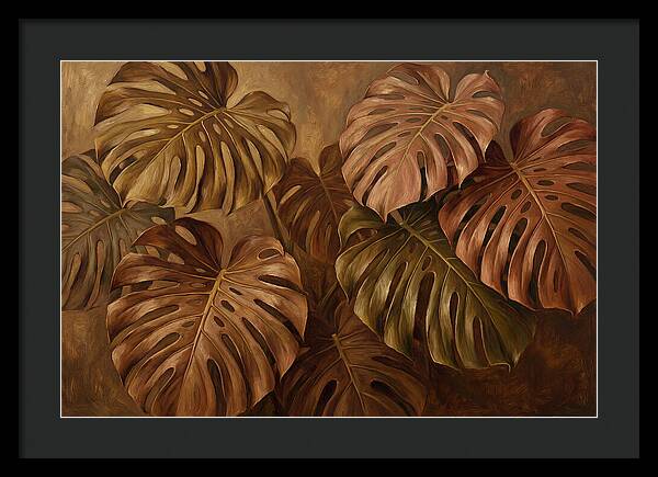 Monstera Leaves In Warm Tones