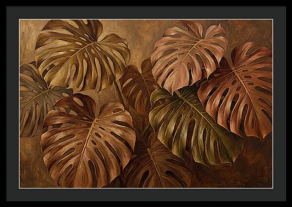 Monstera Leaves In Warm Tones