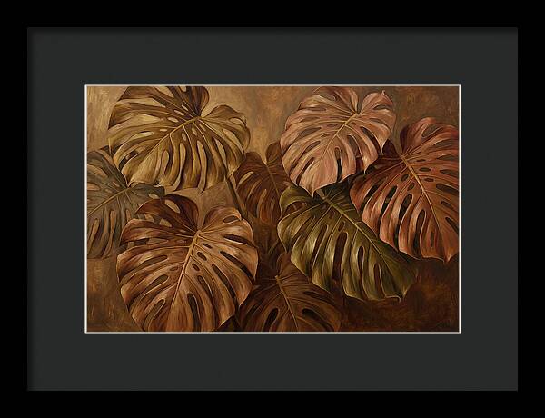 Monstera Leaves In Warm Tones
