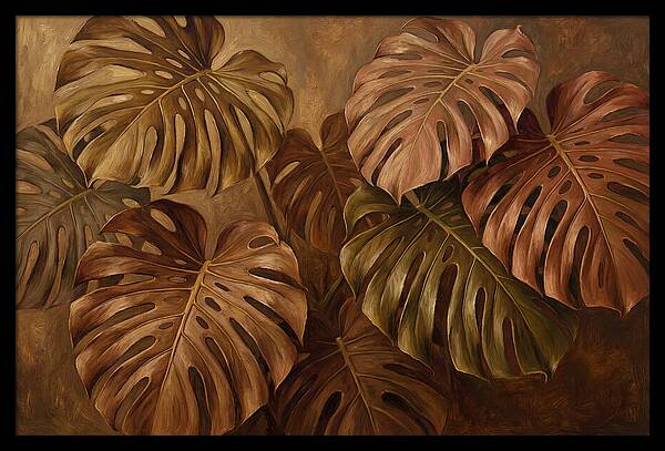 Monstera Leaves In Warm Tones