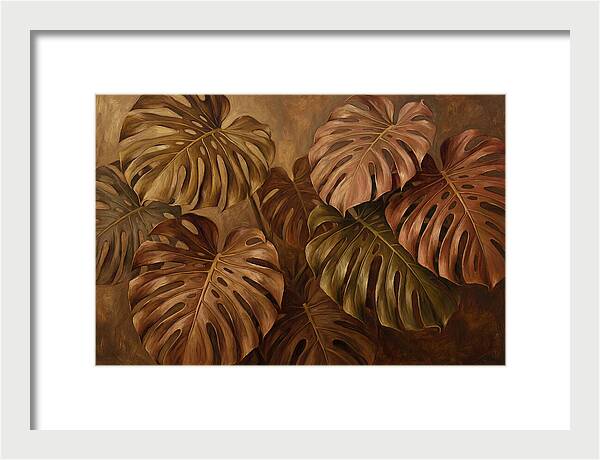Monstera Leaves In Warm Tones