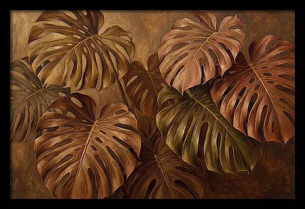 Monstera Leaves In Warm Tones