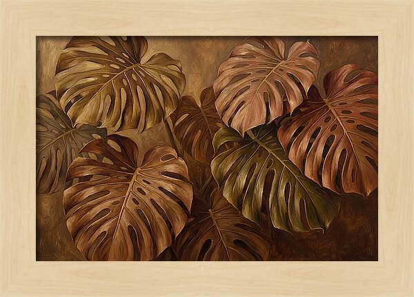 Monstera Leaves In Warm Tones