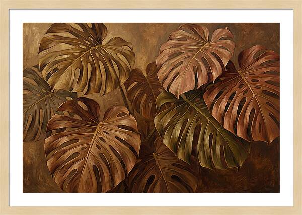 Monstera Leaves In Warm Tones