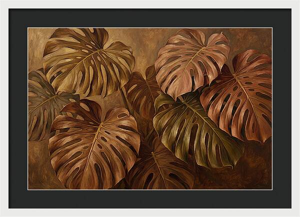 Monstera Leaves In Warm Tones