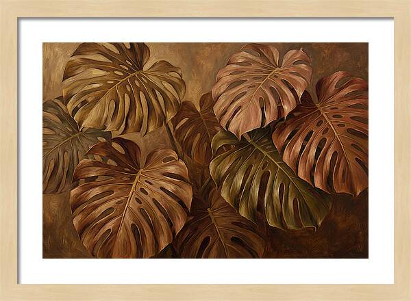 Monstera Leaves In Warm Tones