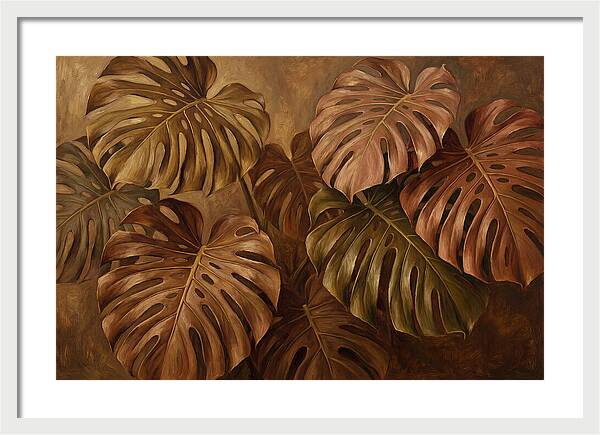 Monstera Leaves In Warm Tones
