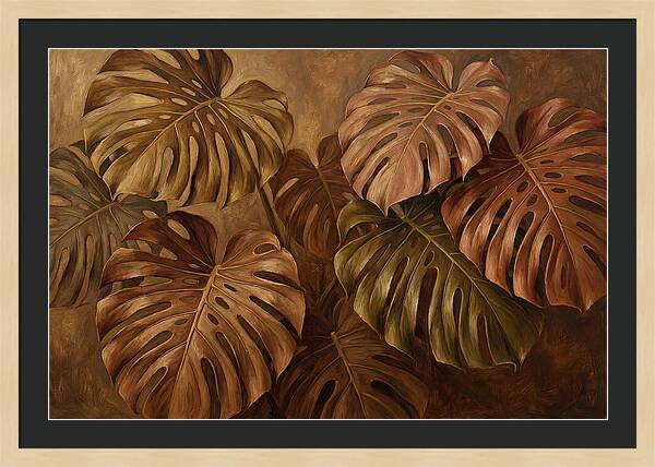 Monstera Leaves In Warm Tones