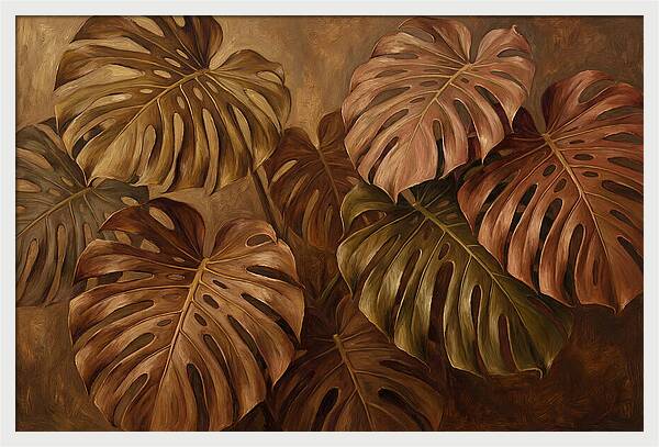 Monstera Leaves In Warm Tones