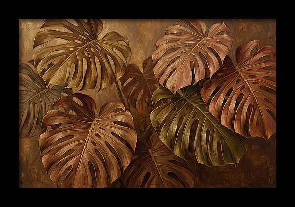 Monstera Leaves In Warm Tones