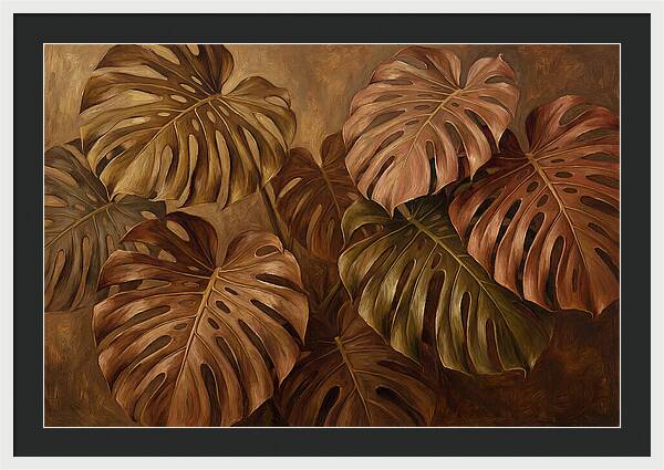 Monstera Leaves In Warm Tones