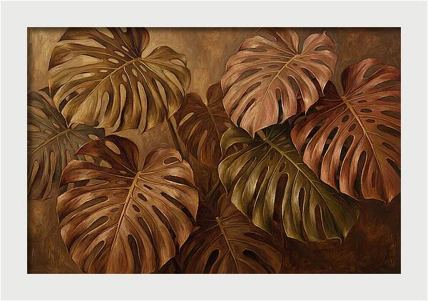 Monstera Leaves In Warm Tones