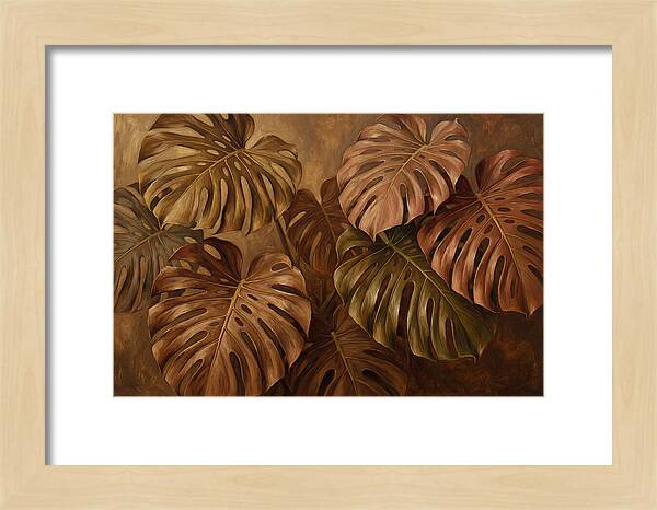 Monstera Leaves In Warm Tones