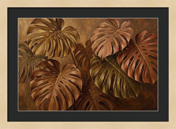 Monstera Leaves In Warm Tones