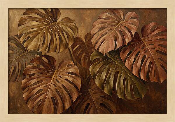 Monstera Leaves In Warm Tones