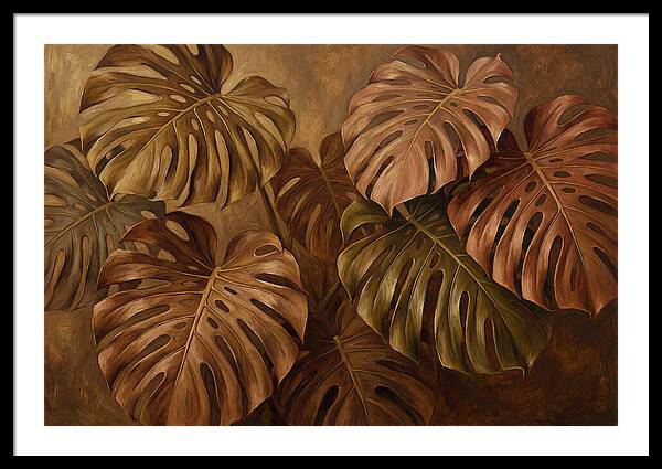 Monstera Leaves In Warm Tones
