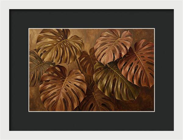Monstera Leaves In Warm Tones