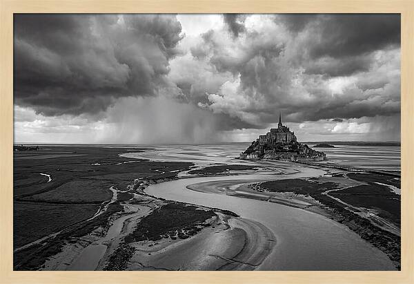 Mont Saint Michel Under Stormy Skies