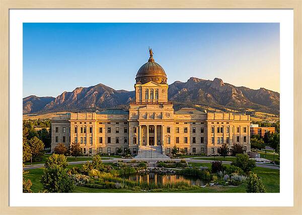 Montana State Capitol At Sunset