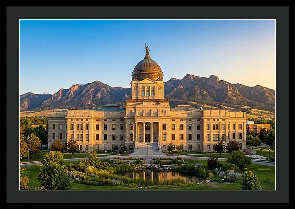 Montana State Capitol At Sunset