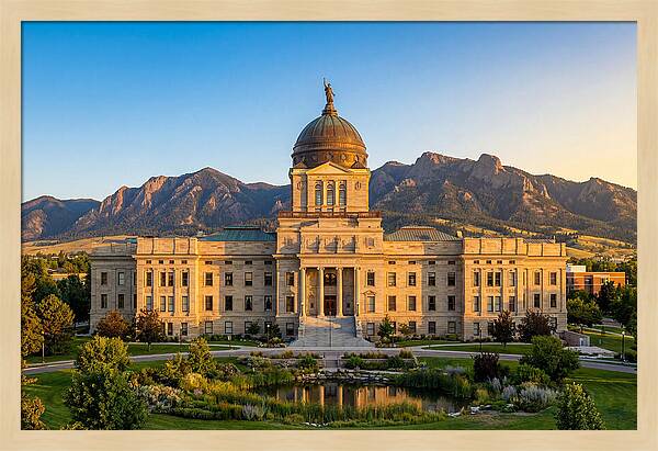 Montana State Capitol At Sunset